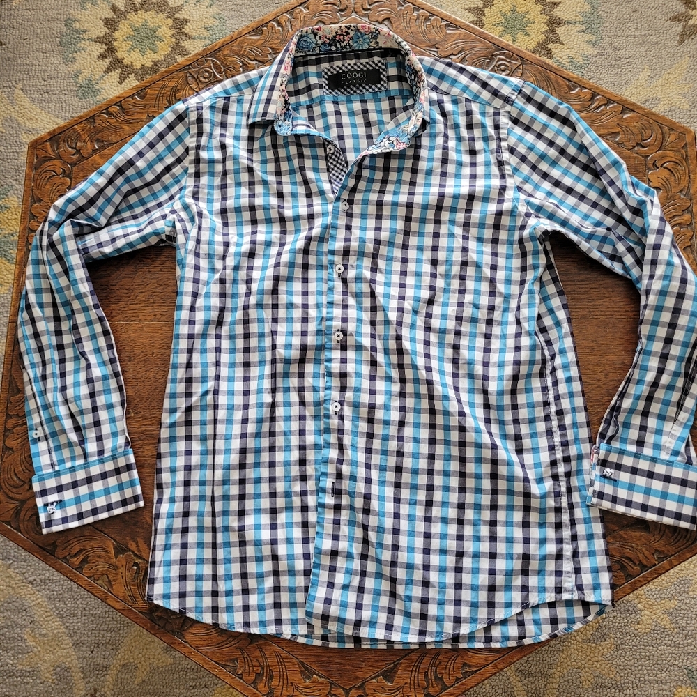 COOGI Classic Men's Long Sleeved French Cuff Button Down Shirt Size L